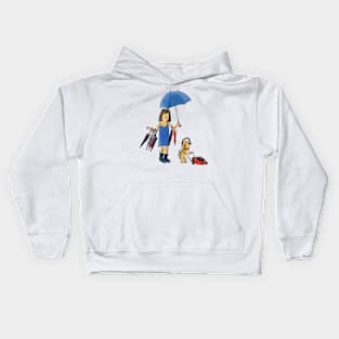 Dog and Ms. Umbrella Transparent BG Kids Hoodie